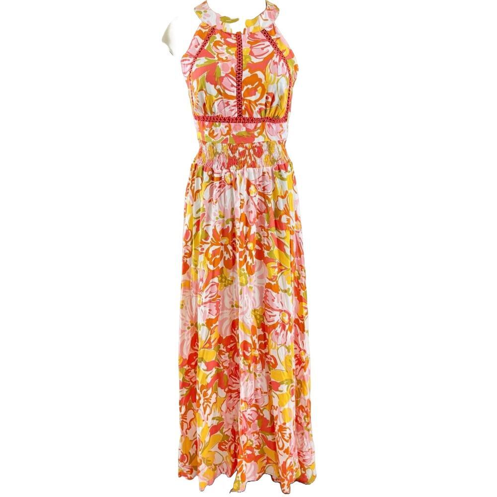 Anthropologie Abel The Label Floral Maxi Dress Size Large Resort Cruise - Picture 1 of 5